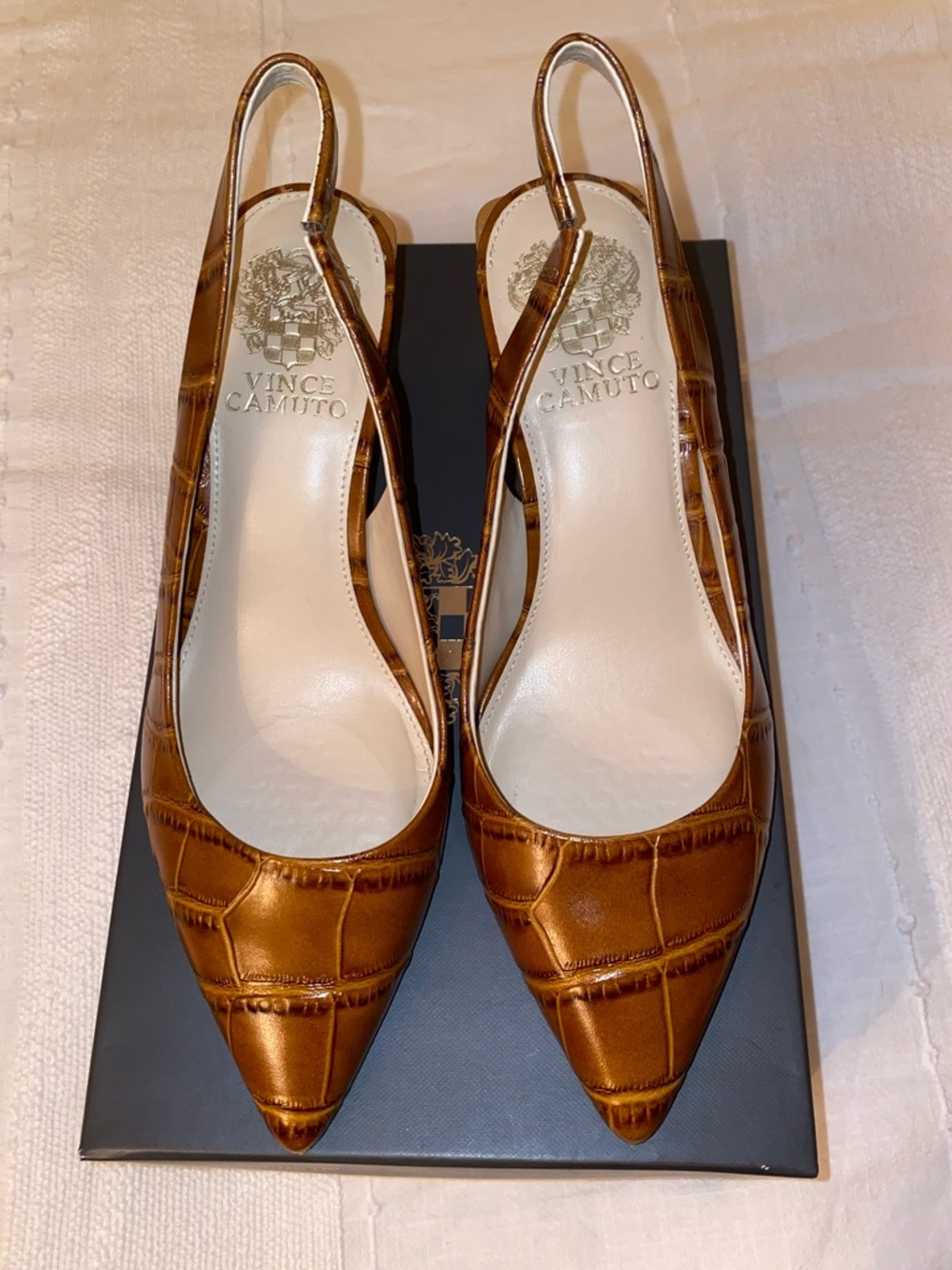 Vince Camuto Brown Sling Backs - Picture 2 of 6